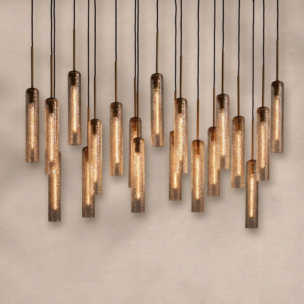 Colleena Linear Hammered Glass Chandelier