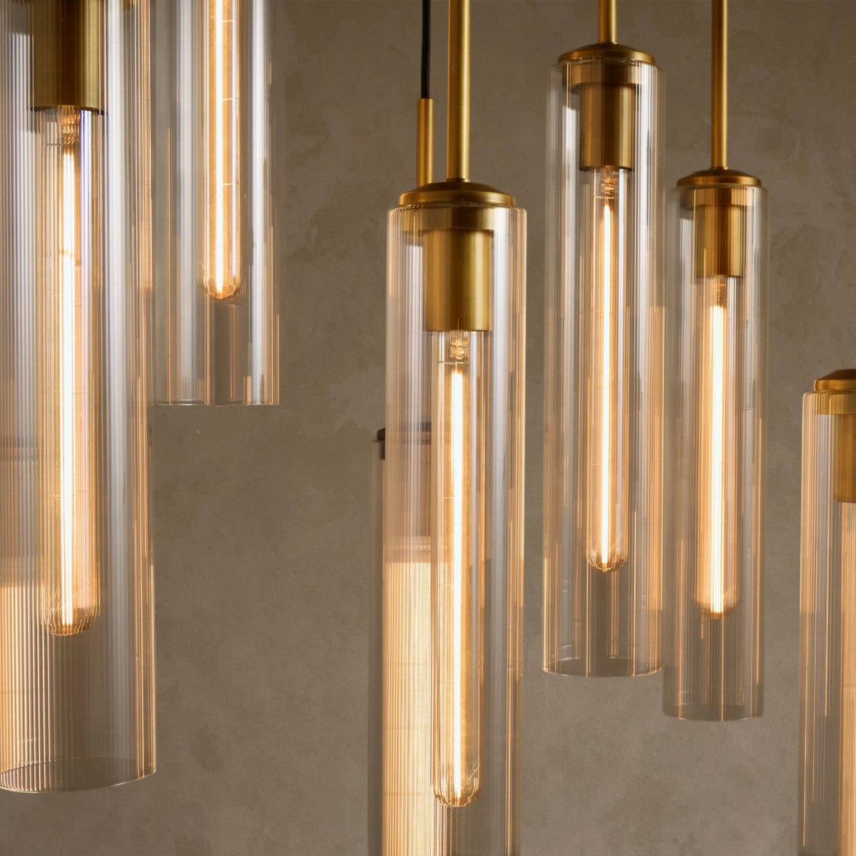 Corlena Linear Fluted Glass Chandelier