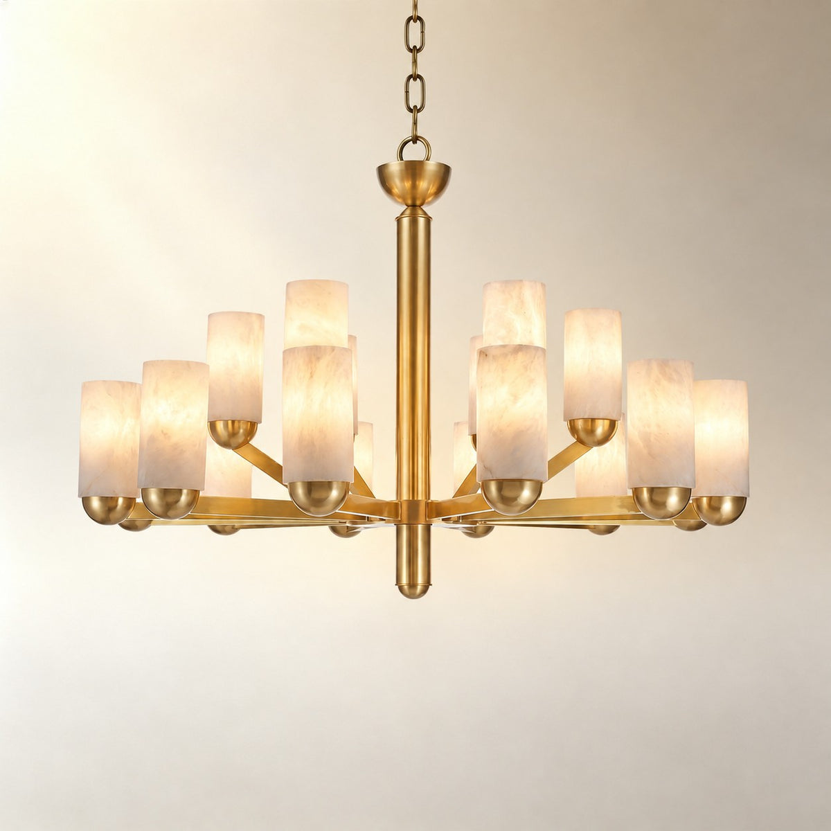Cylinder Shade Alabaster Pendant Light