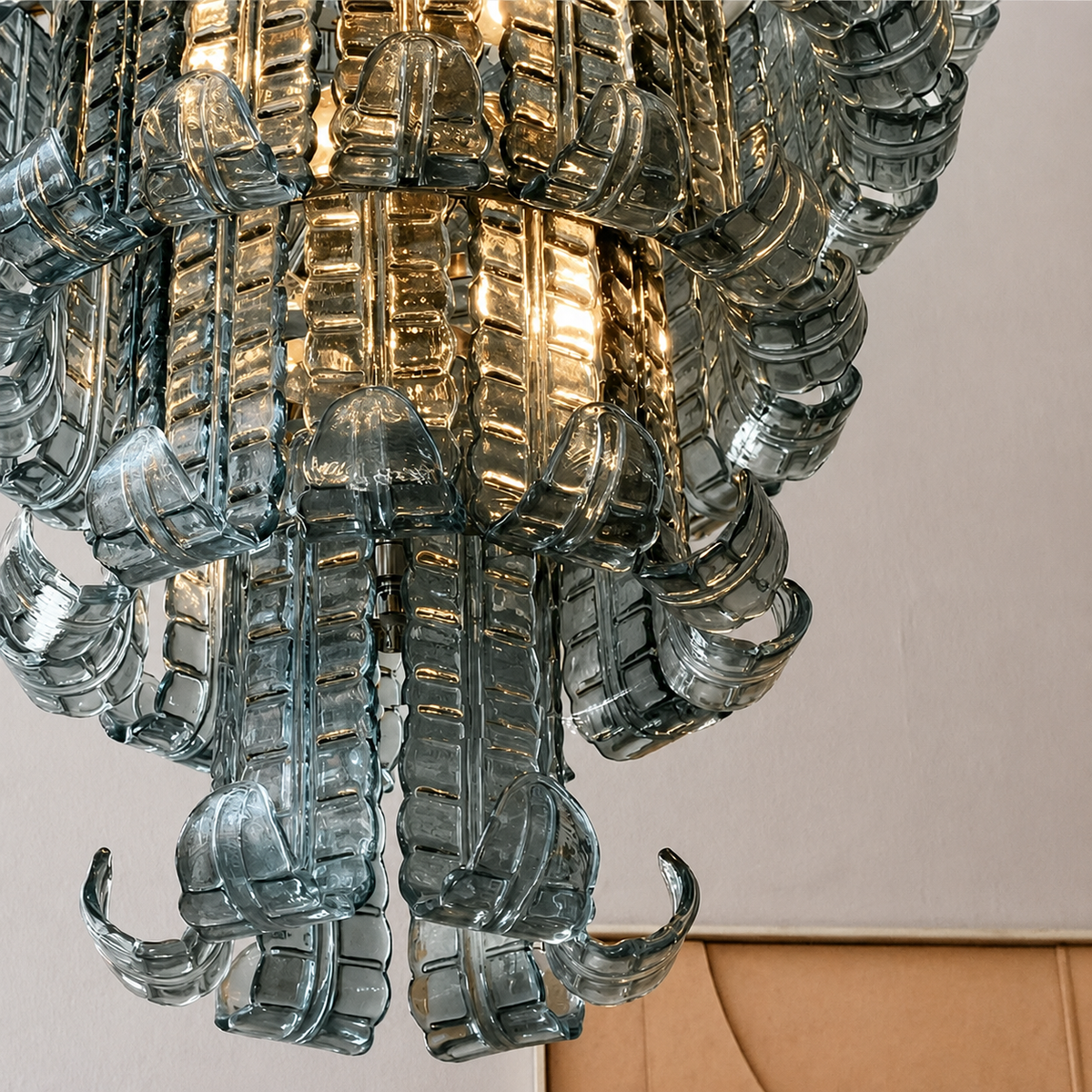 Living Room Tiered Chandelier | Murano-Style Glass | Celestine