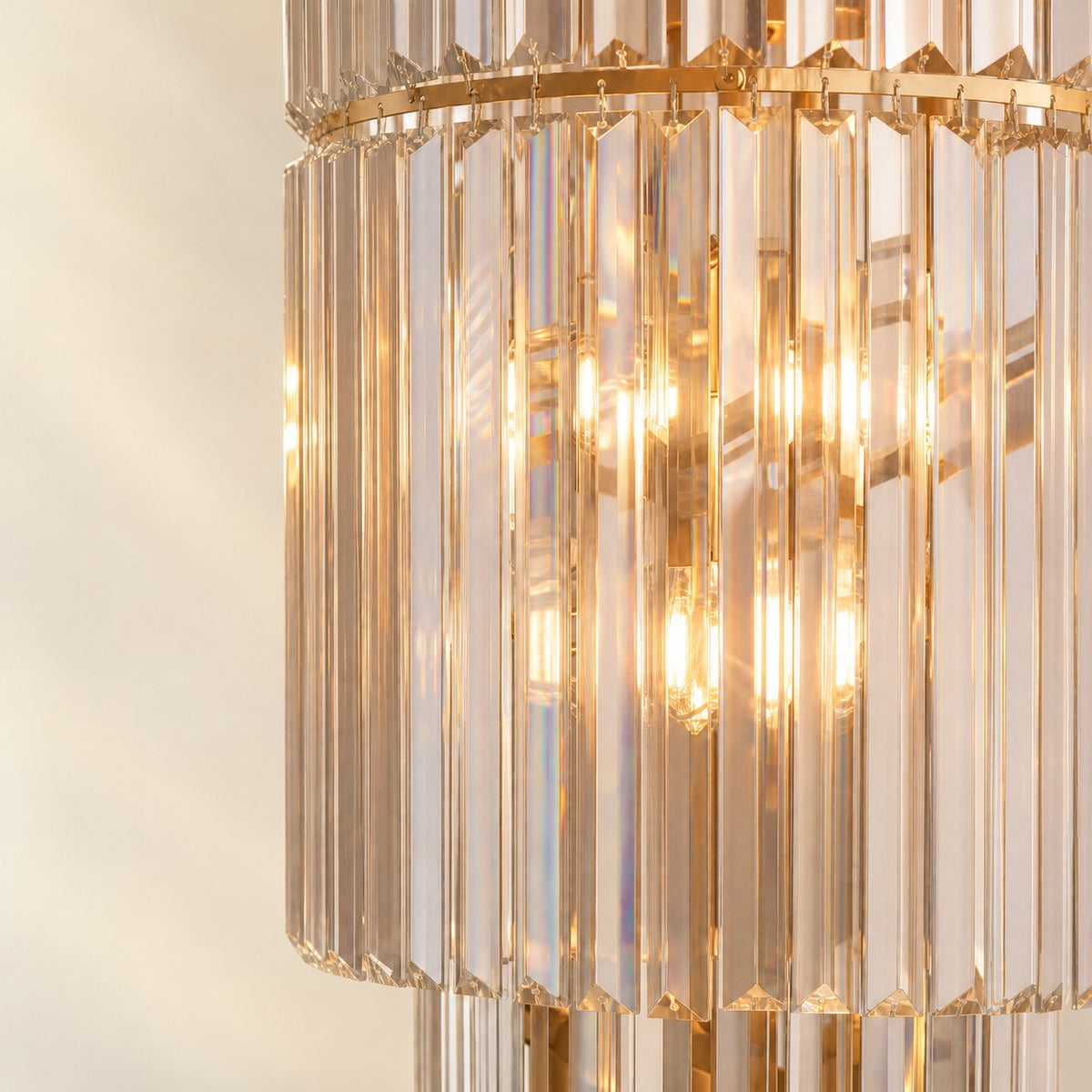 D500 Striped Crystal Stair Light - Gold