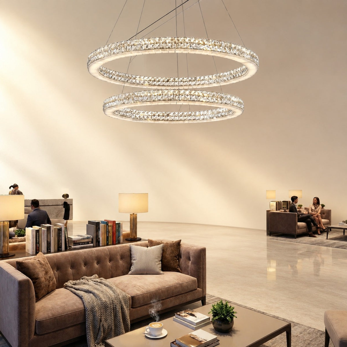 Daerin Crystal and Alabaster Chandelier