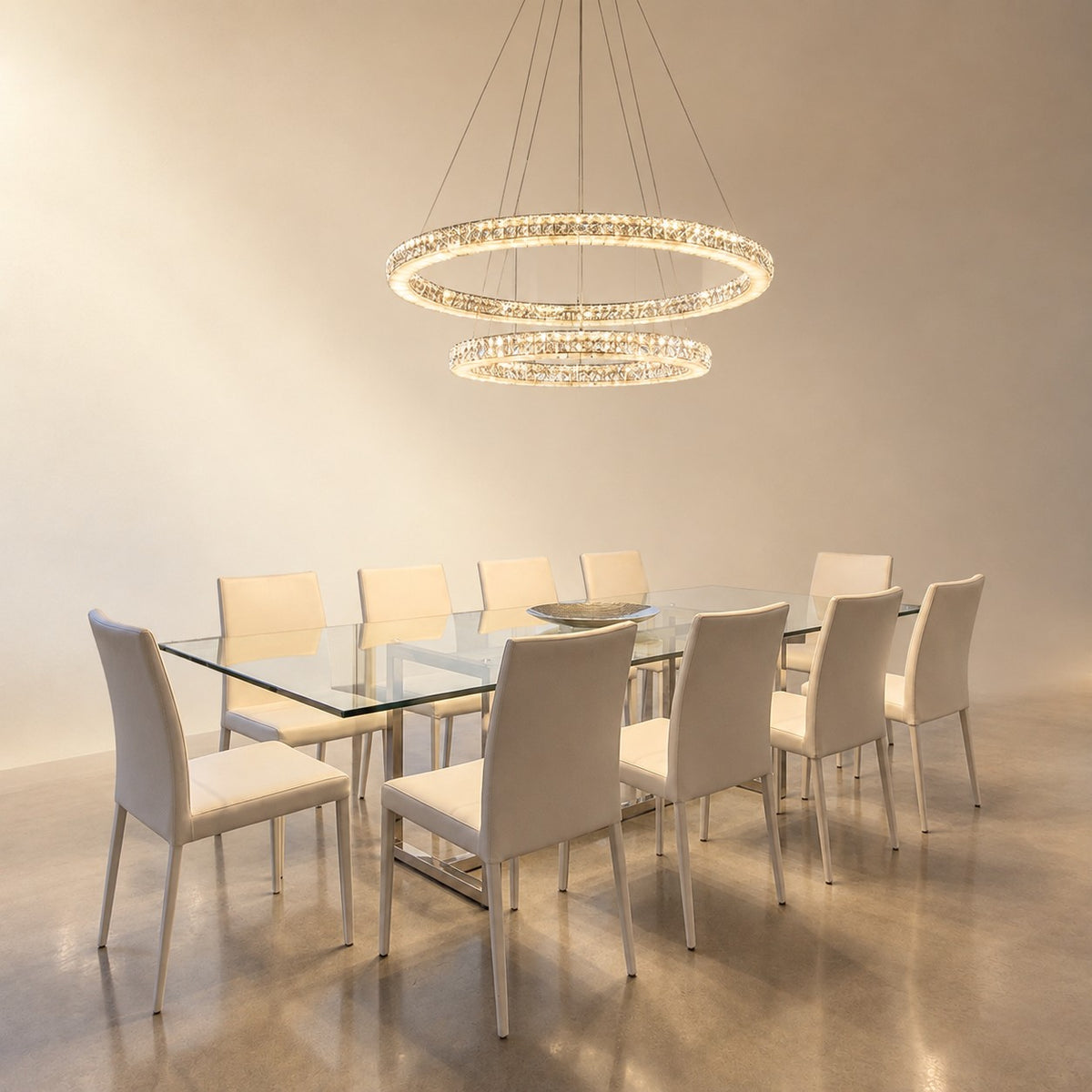 Daerin Crystal and Alabaster Chandelier