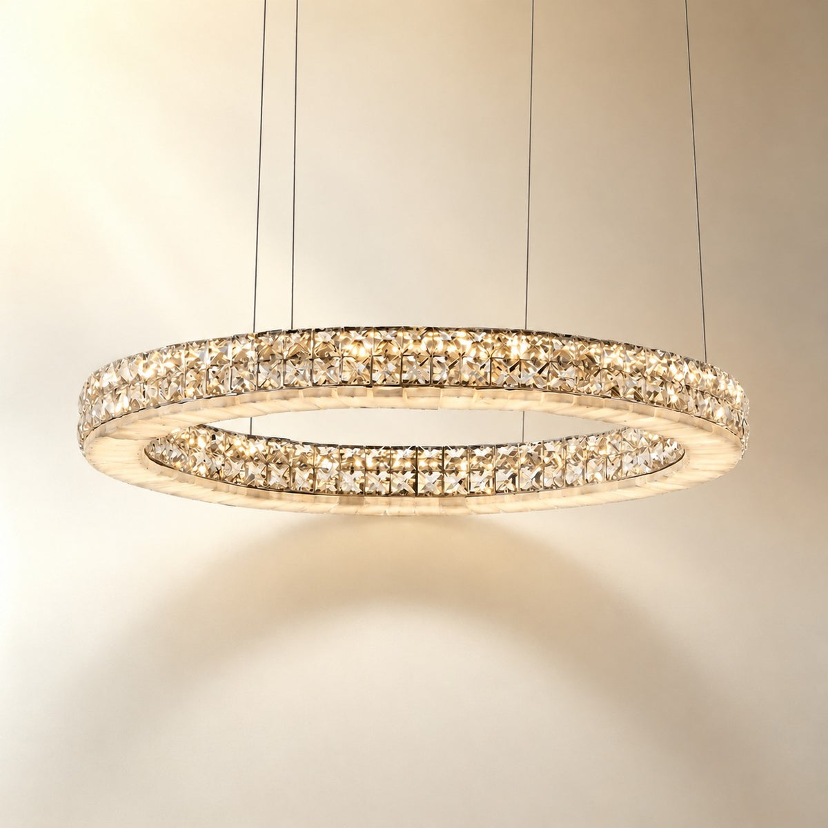 Daerin Crystal and Alabaster Chandelier