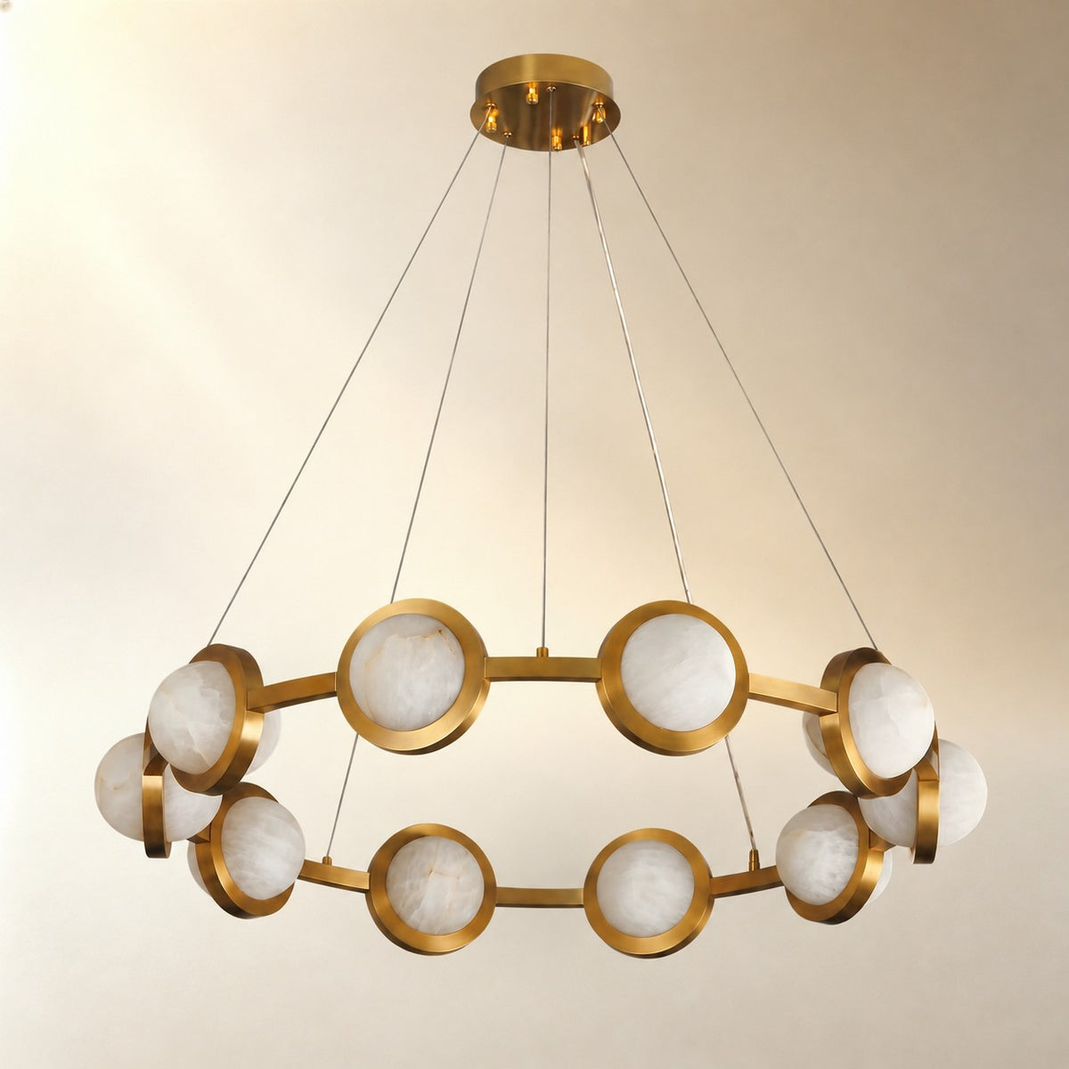 Daevan Modern Alabaster Ring Chandelier