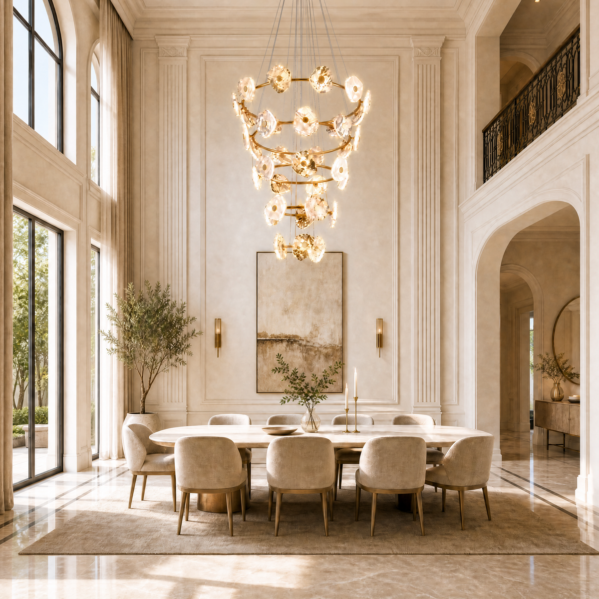 Lysia Modern Natural Stone Cascading Chandelier