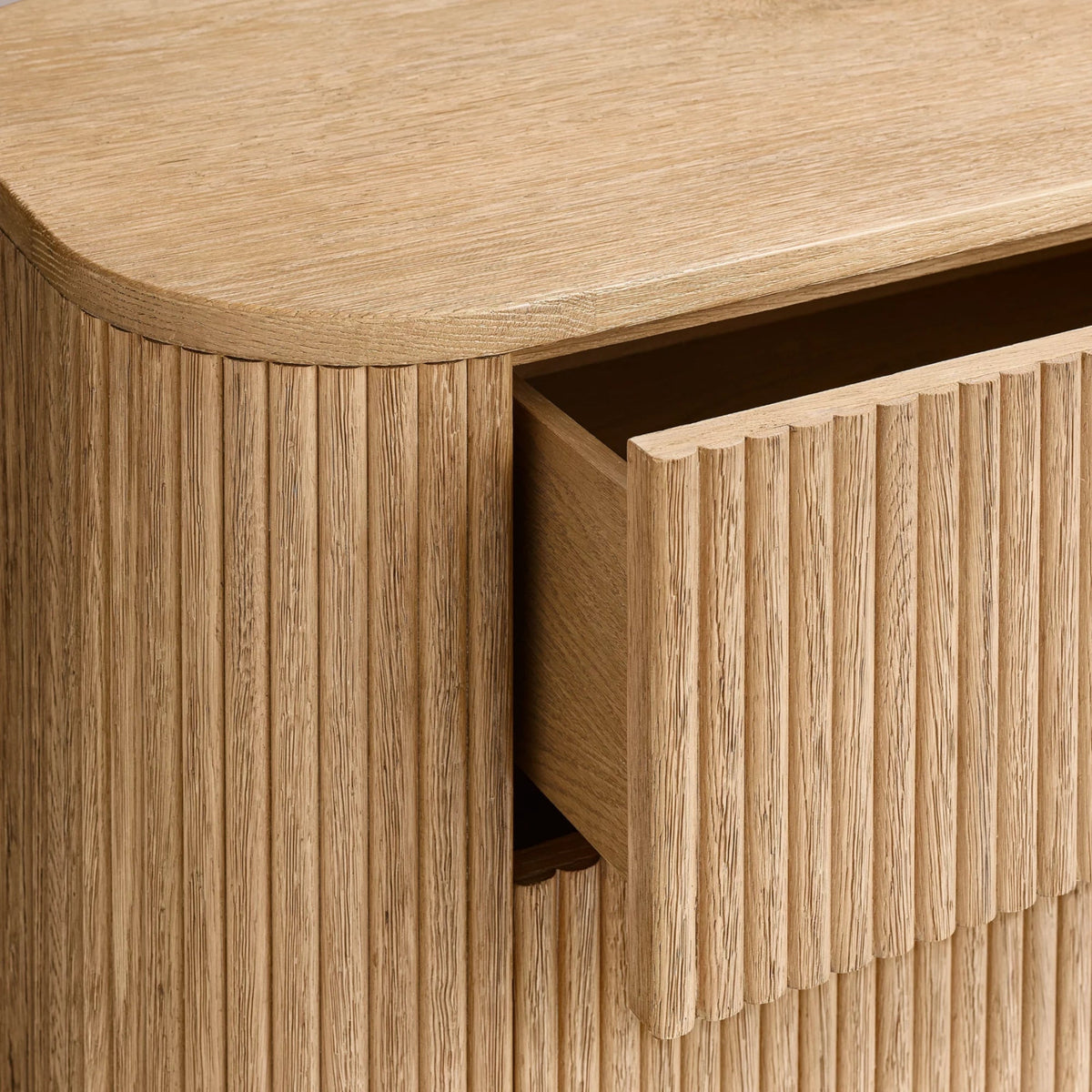 Reeded Oak Dresser with Curved Contours