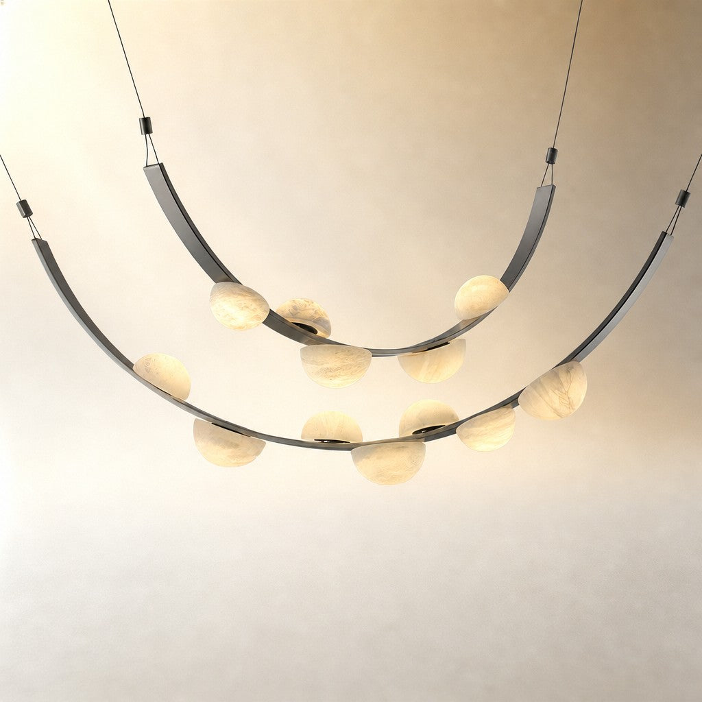 Dew Drops Alabaster LED Chandelier – Black White Warm Light