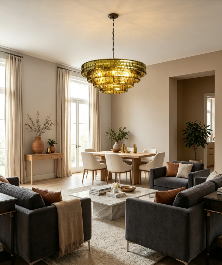Ghiaccio Round Chandelier 24"36"48"60"