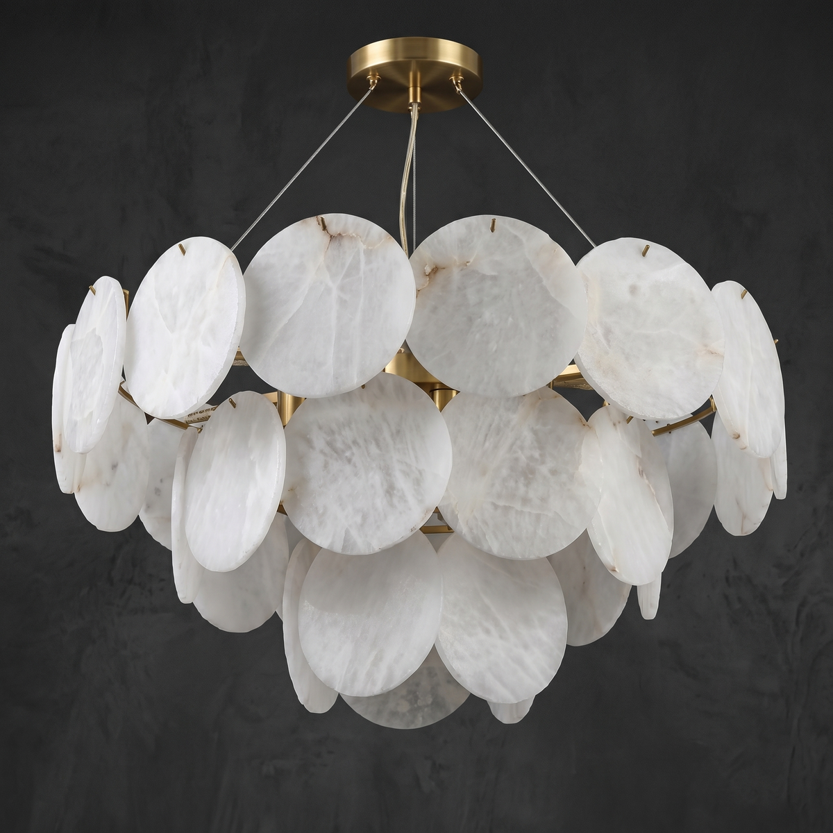 Loria Modern Alabaster Round Chandelier