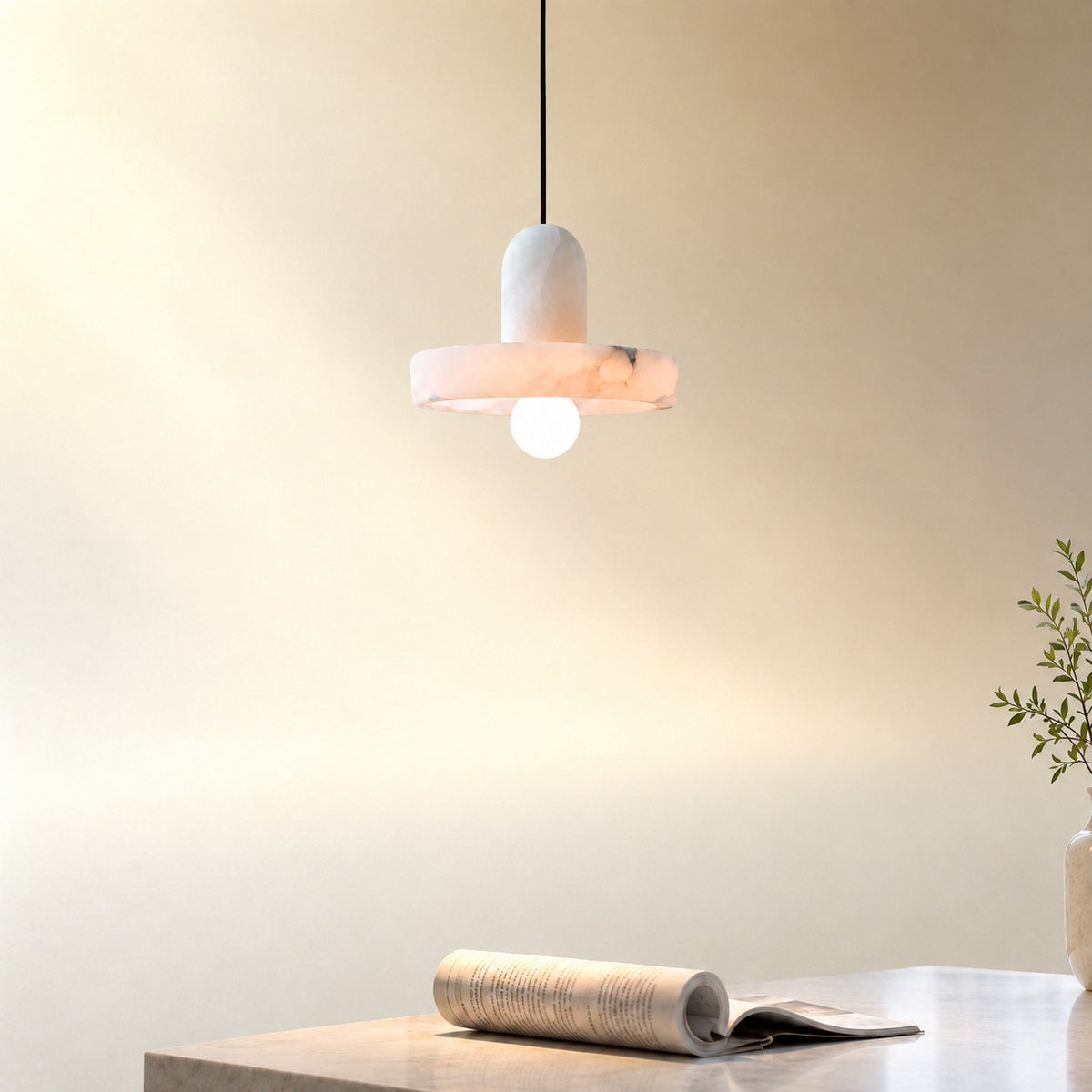 Discora Alabaster Disc Pendant Light