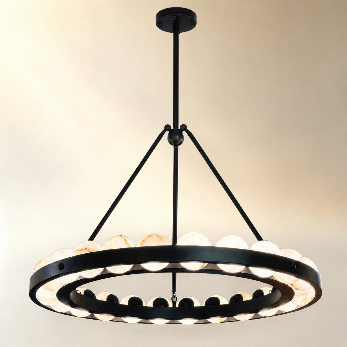 Dovior Modern Alabaster Round Chandelier