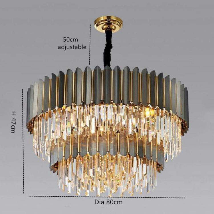 Glacia Modern-Flavian Double Tier Crystal Chandelier