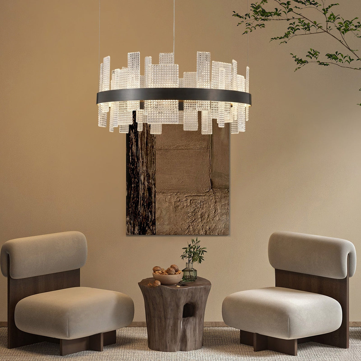 Griia Round Glass Chandelier