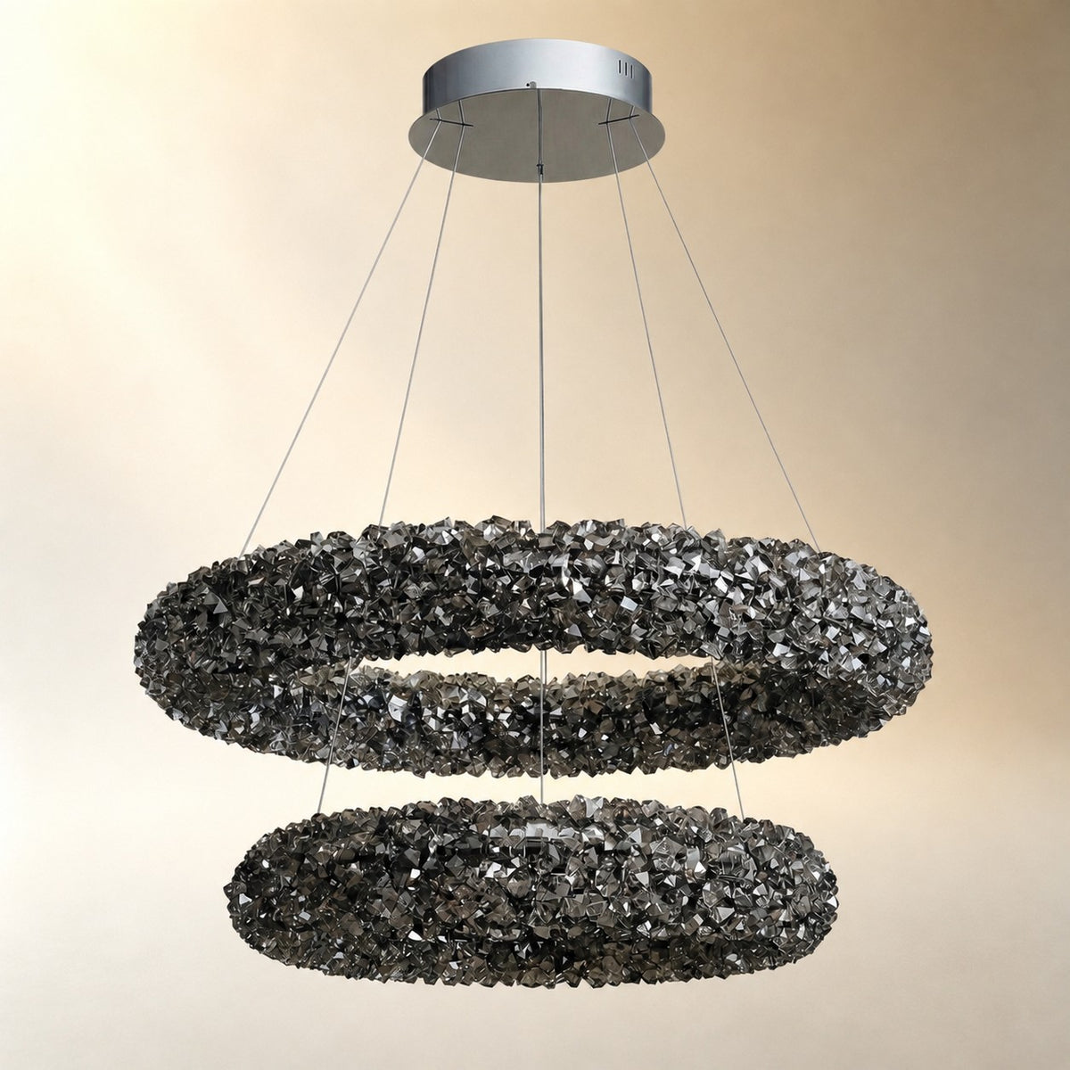 Elmior Halo Crystal Chandelier 31.5"