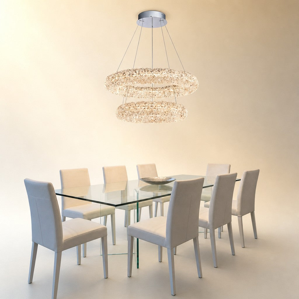 Elmior Halo Crystal Chandelier 31.5"