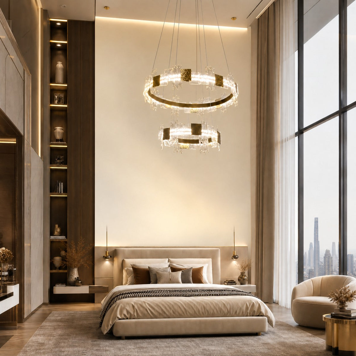Elodie 2 Tiers Modern Gold Chandelier