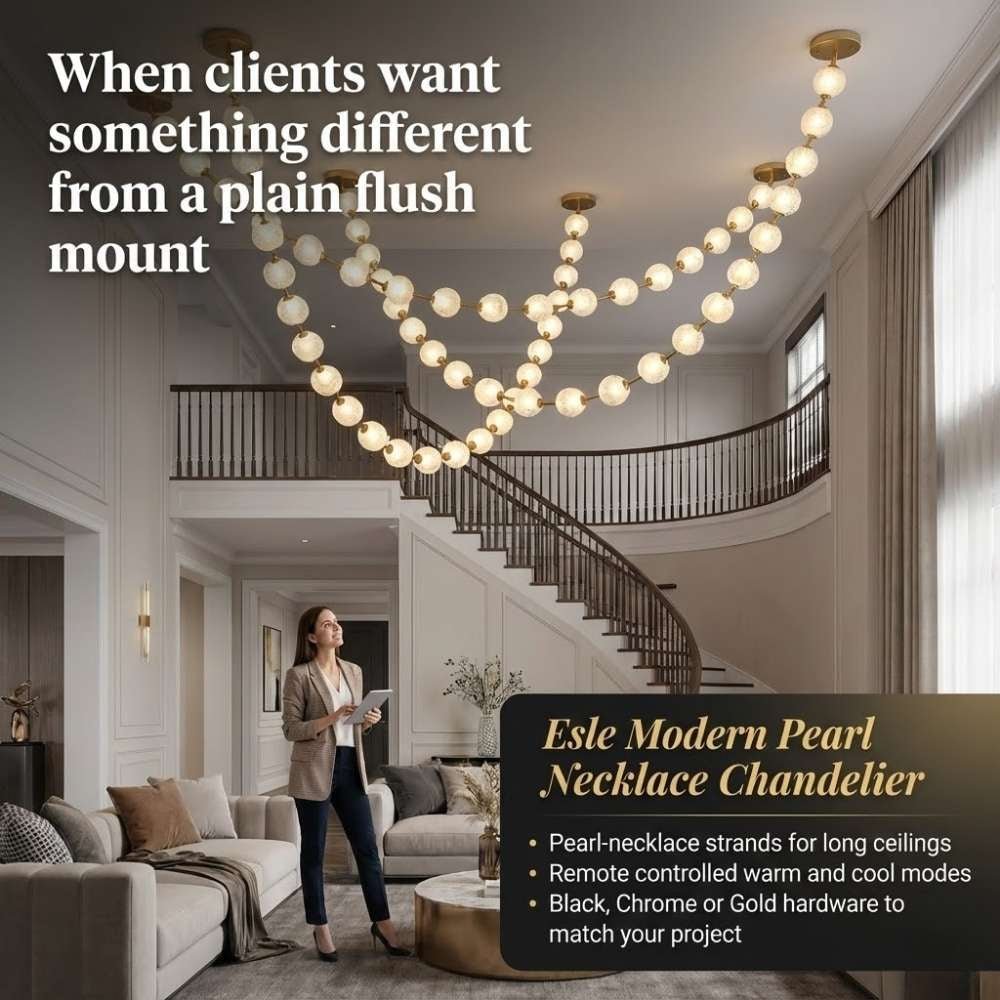 Esle Modern Pearl Necklace Chandelier