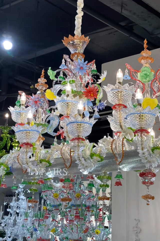 Artisan Multi-Layer Vibrant Handcrafted Botanical Branch Crystal Chandelier