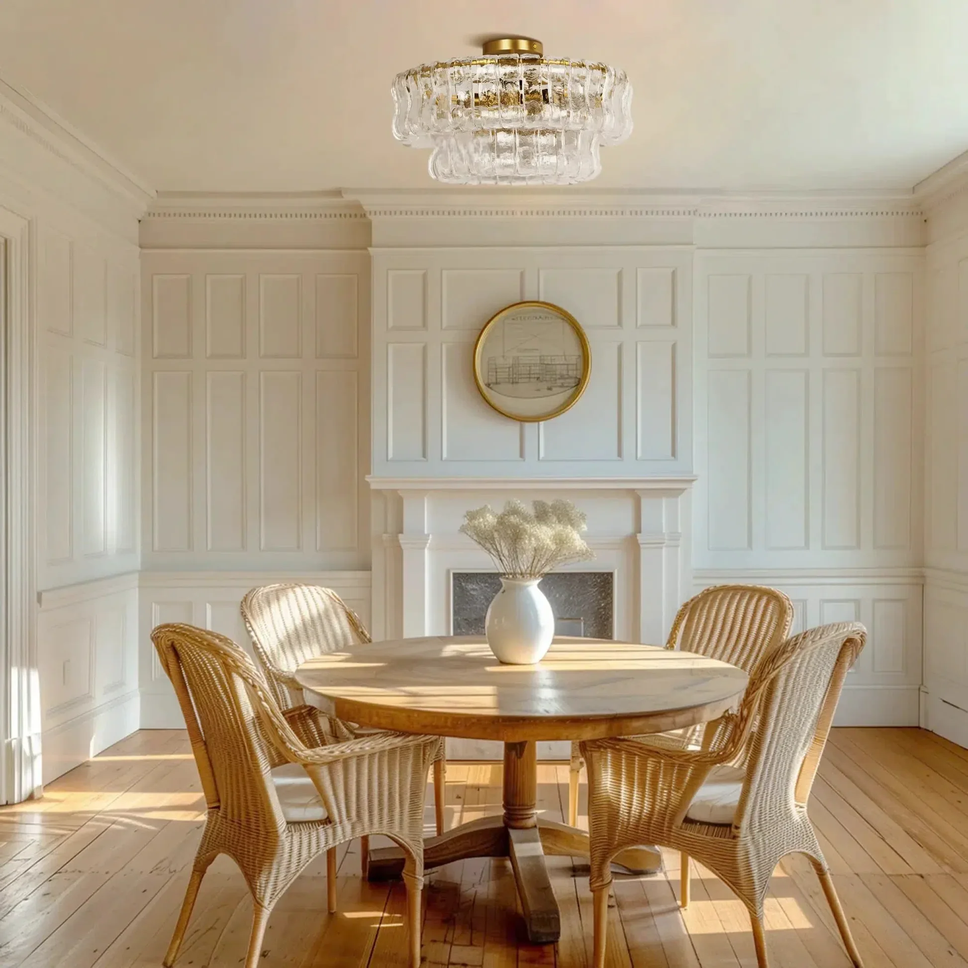 Denise Ghiaccio Glass Flush Mount Chandelier