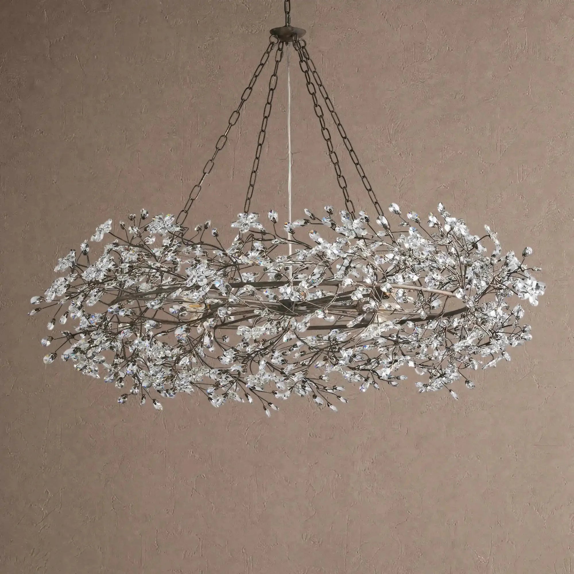 Fiore Crown Crystal Branch Chandelier 39" 48" 60“