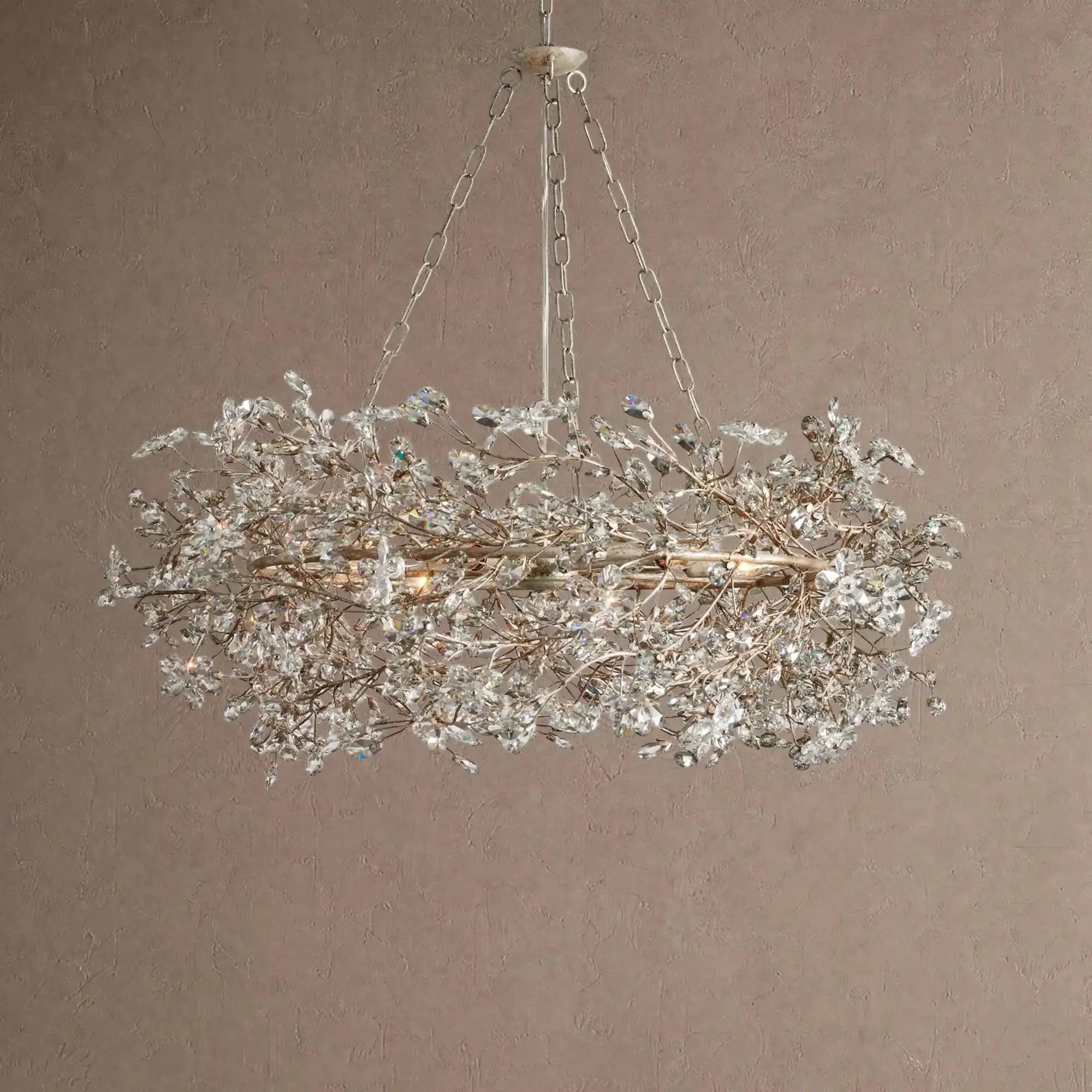Fiore Crown Crystal Branch Chandelier 39" 48" 60“