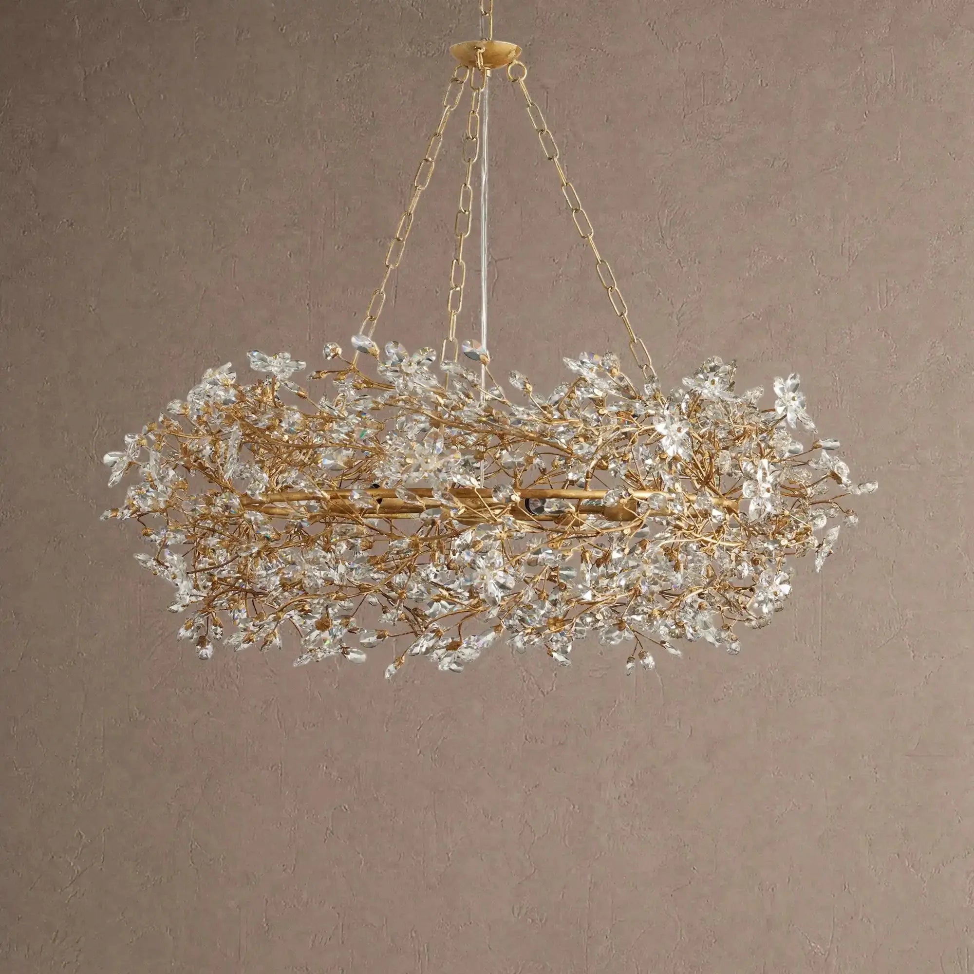 Fiore Crown Crystal Branch Chandelier 39" 48" 60“