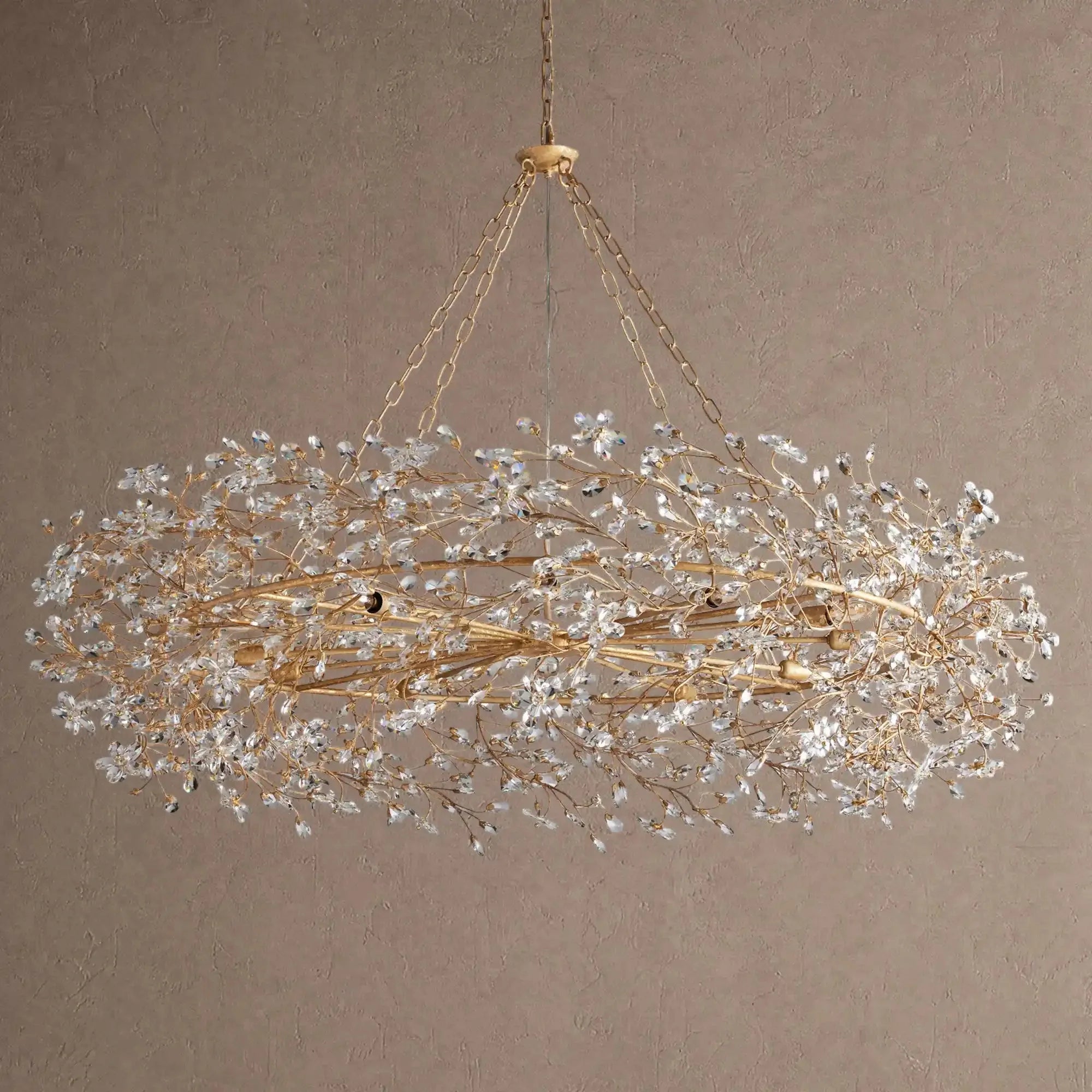 Fiore Crown Crystal Branch Chandelier 39" 48" 60“
