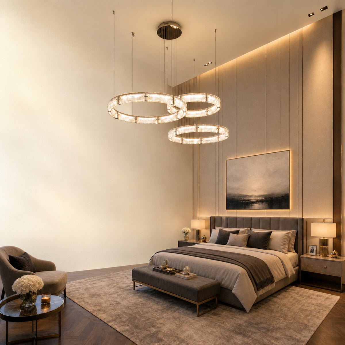 Galior Modern Glass Chandelier For Living Room