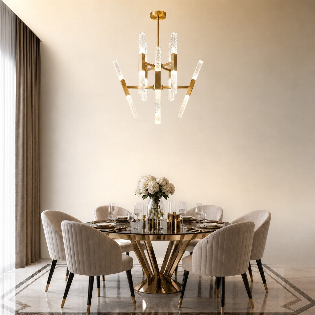 Galrin Crystal Glass Pendant Light 27.8"