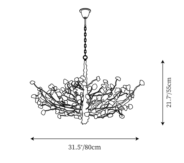 Gemstone Branch Chandelier with Artistic Design for Bedroom or Living Room