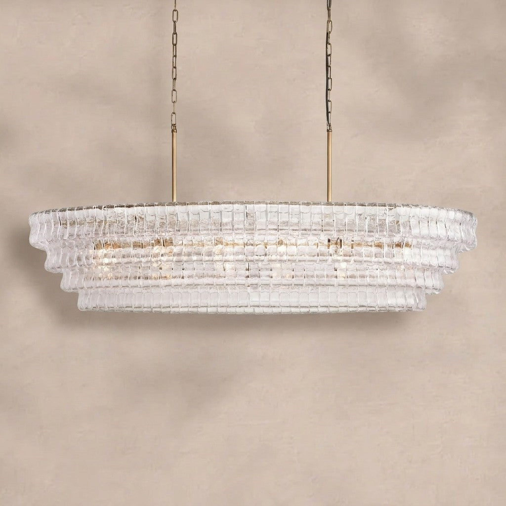 Ghiaccio Glass Oval Chandelier 54''65''