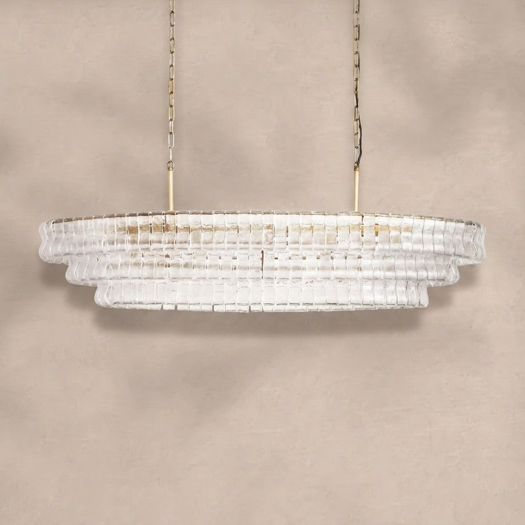 Ghiaccio Glass Oval Chandelier 54''65''