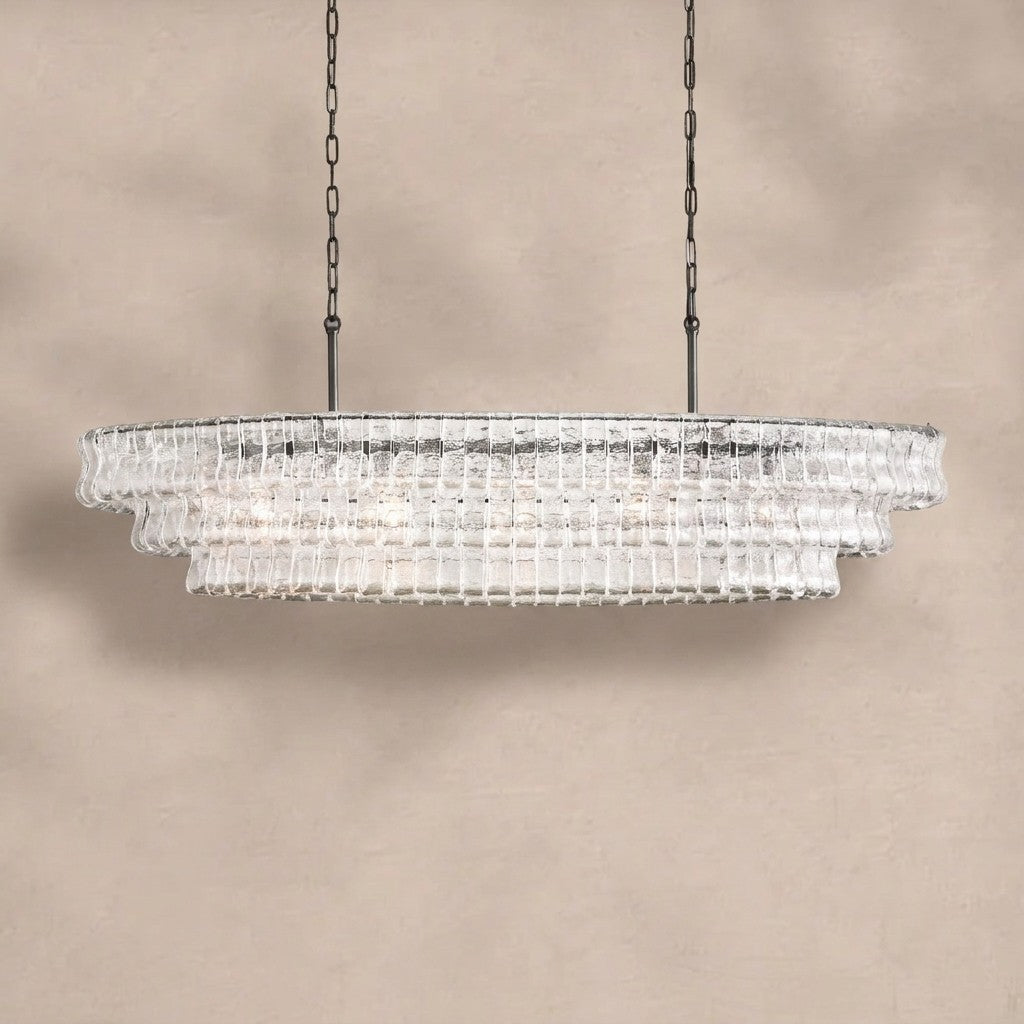 Ghiaccio Glass Oval Chandelier 54''65''