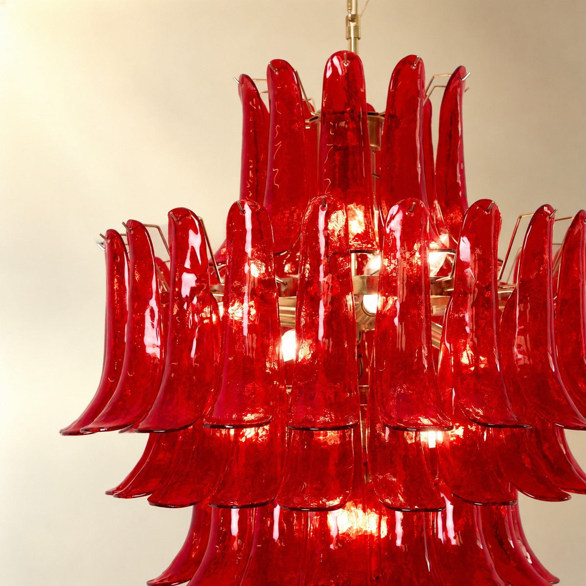 Glass Crimson Cascade Chandelier