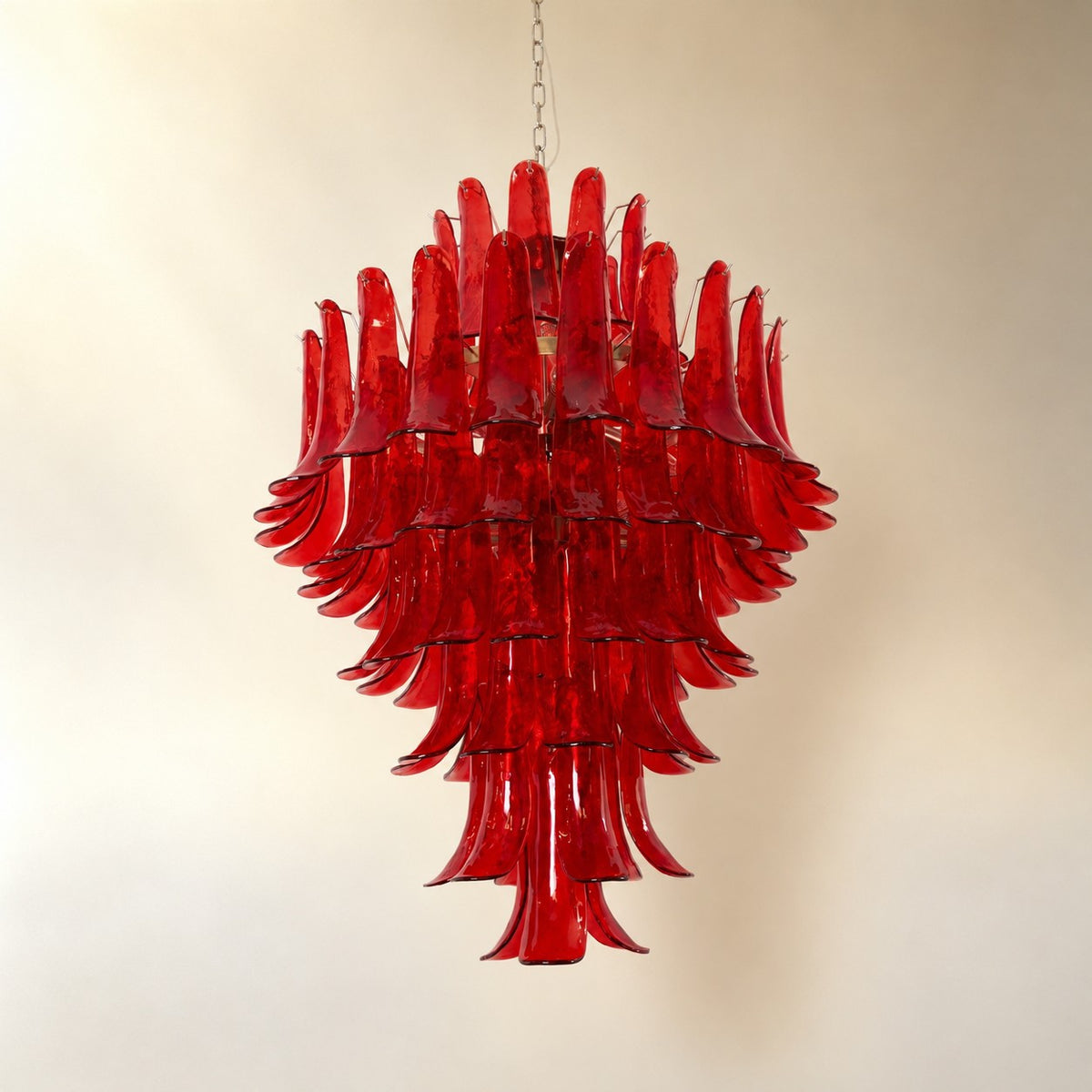 Glass Crimson Cascade Chandelier