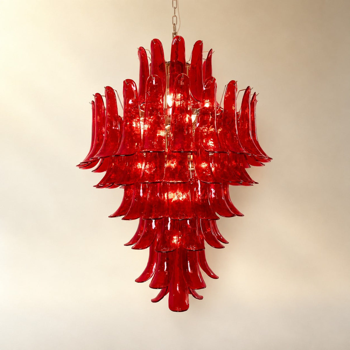 Glass Crimson Cascade Chandelier