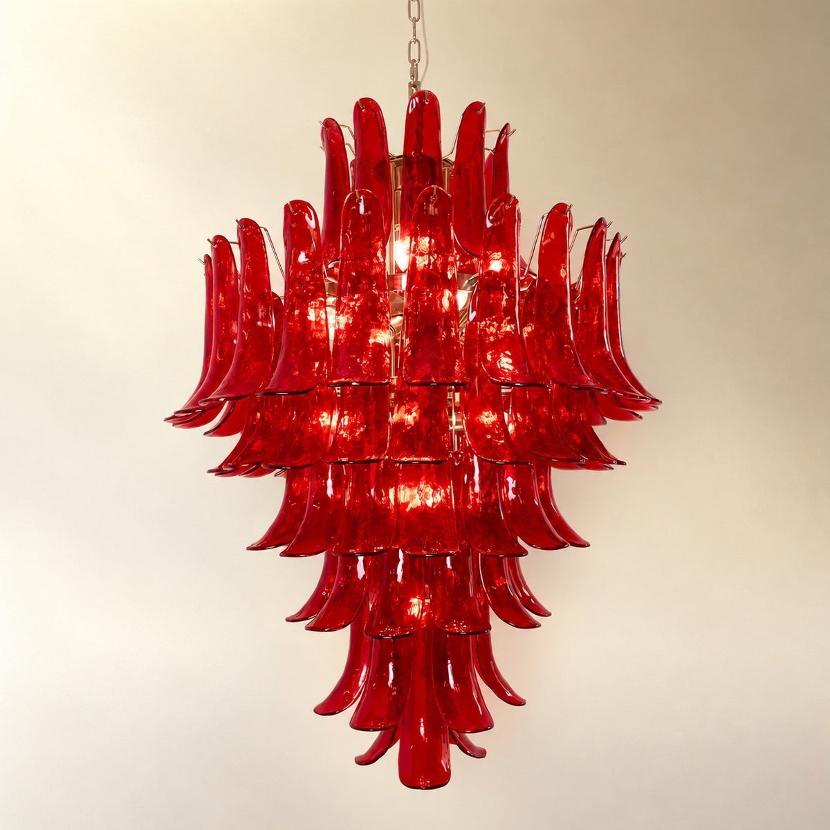 Glass Crimson Cascade Chandelier