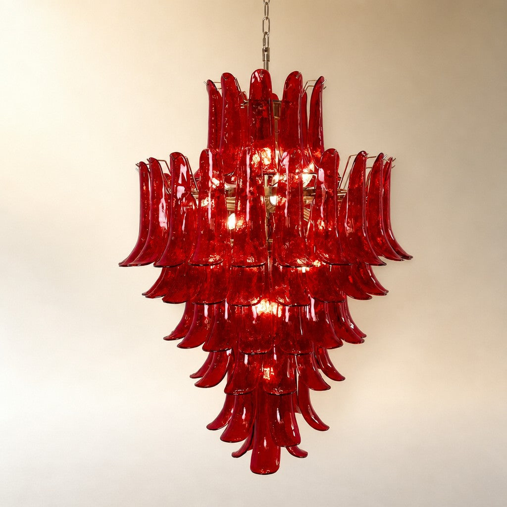 Glass Crimson Cascade Chandelier