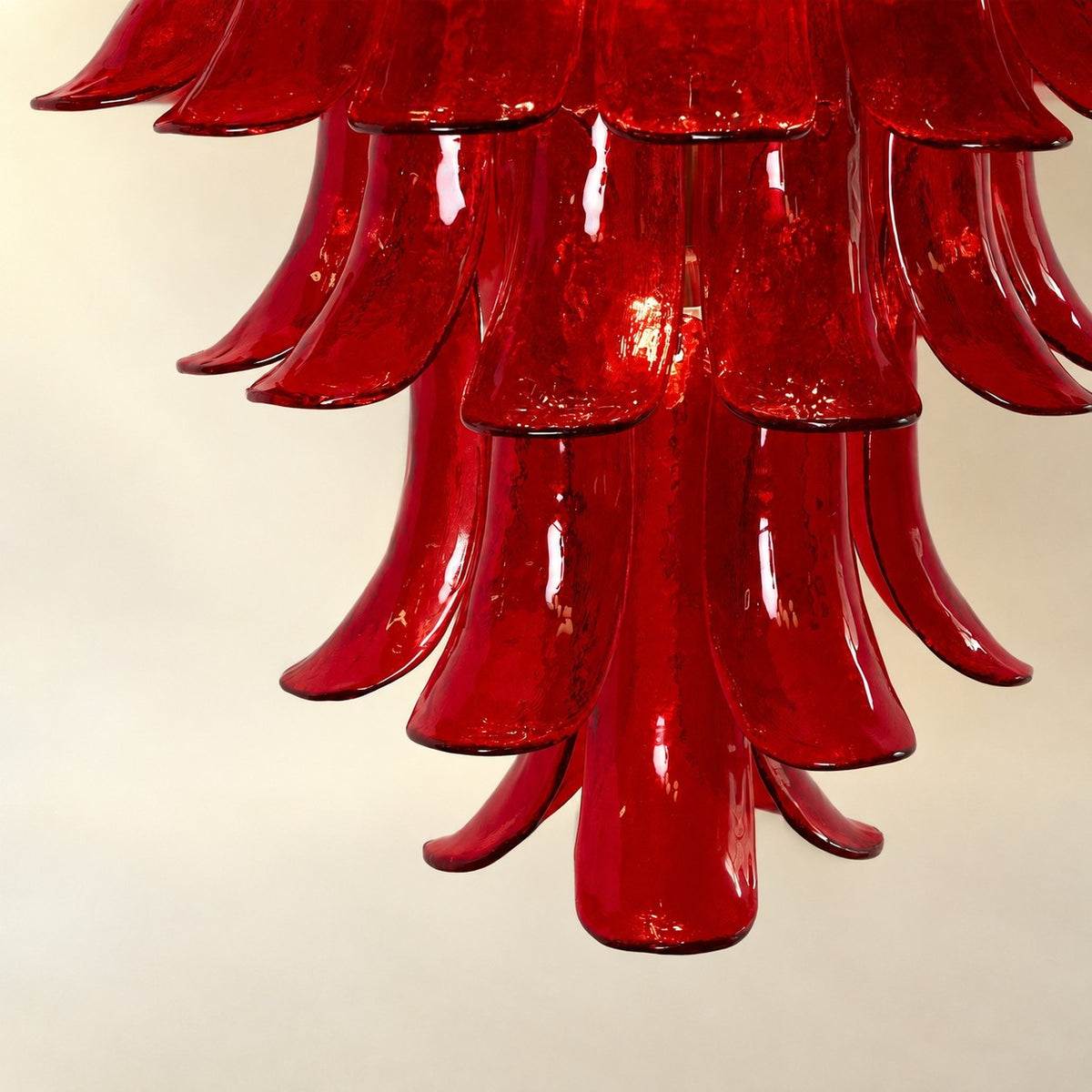 Glass Crimson Cascade Chandelier