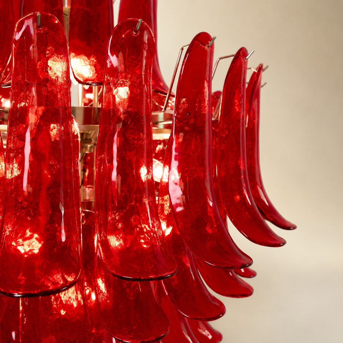 Glass Crimson Cascade Chandelier