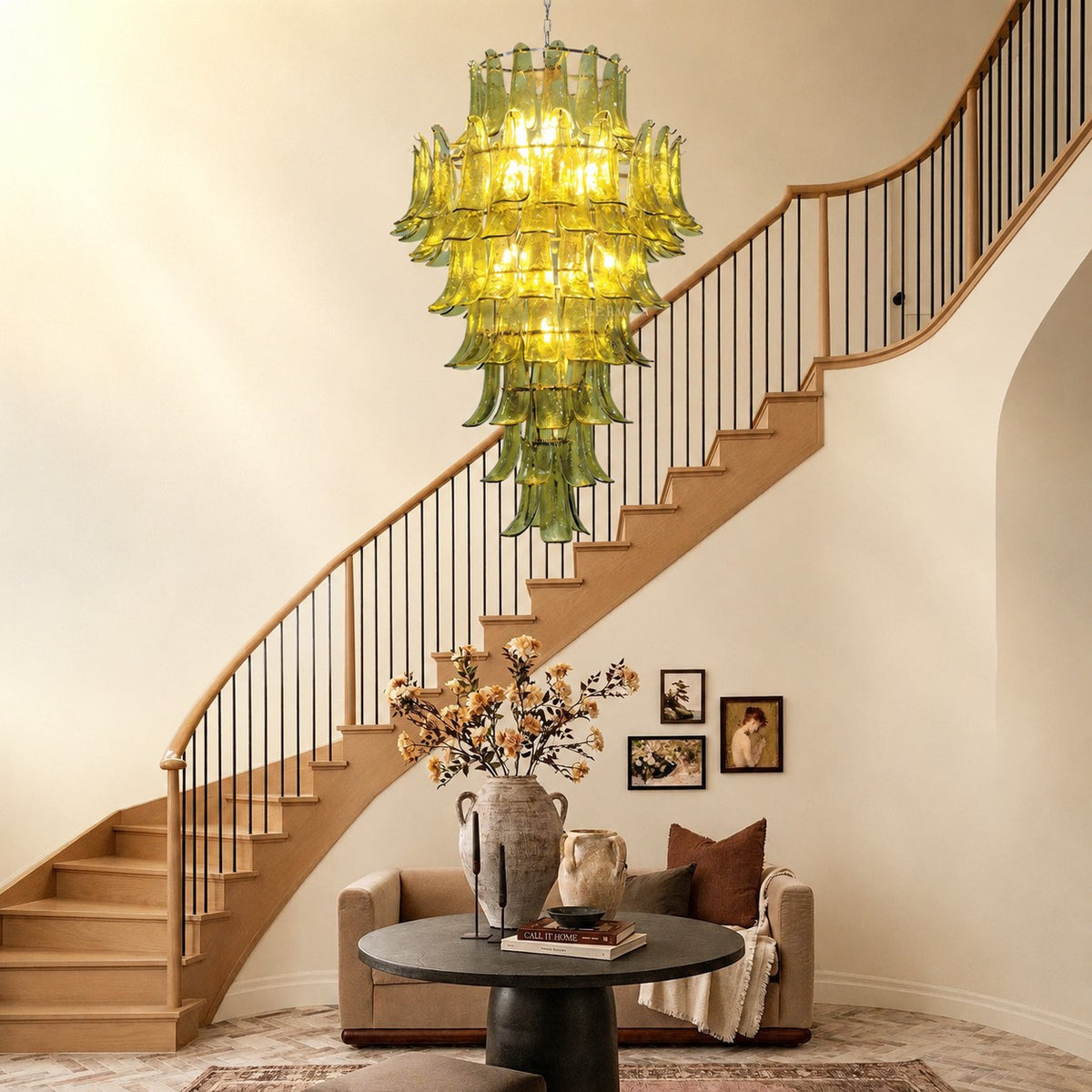 Green Petalo Murano Chandelier
