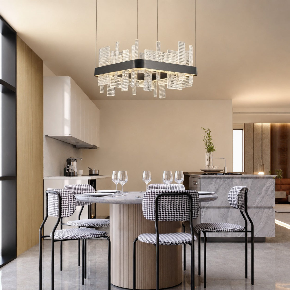 Grior Glass Pendant Light 19.7"