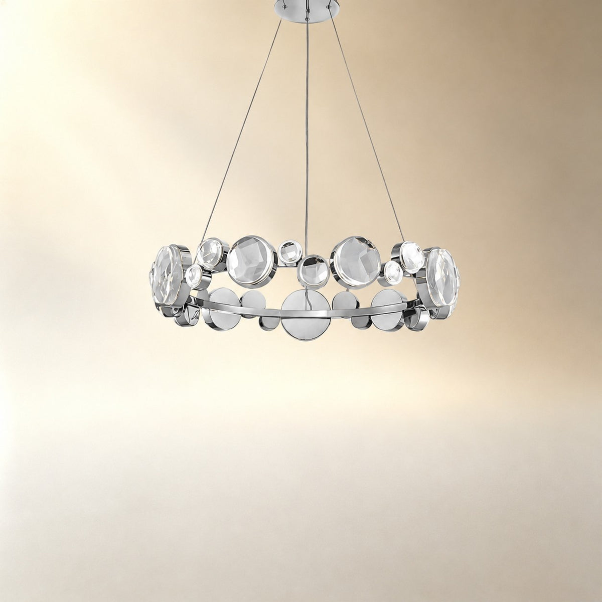 Gwevin Round Crystal Modern Chandelier
