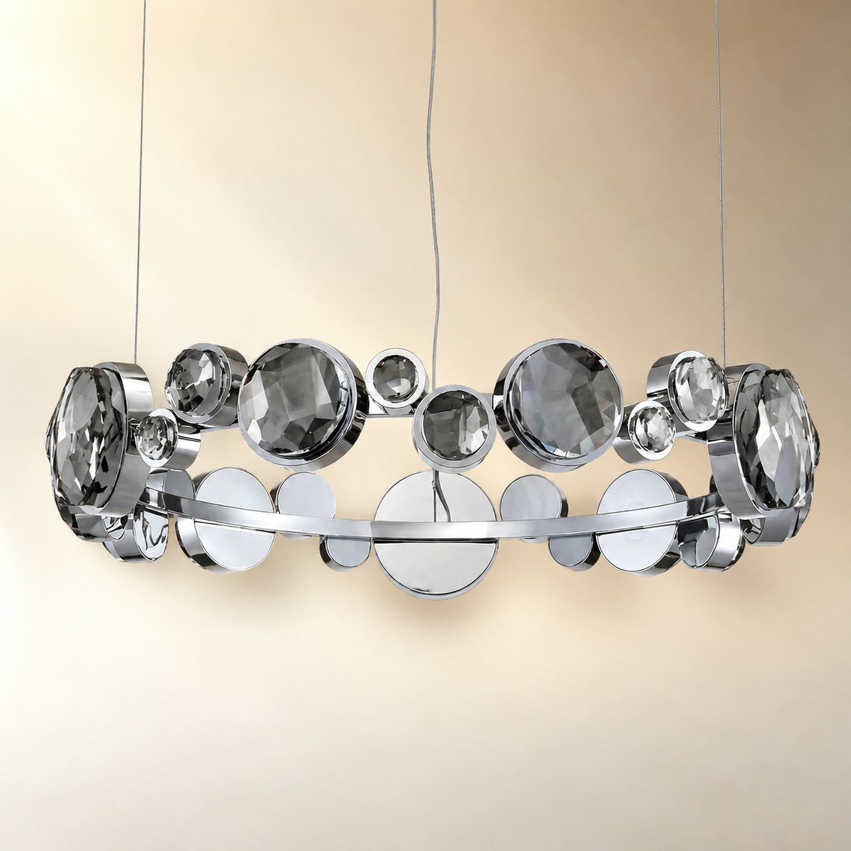 Gwevin Round Crystal Modern Chandelier