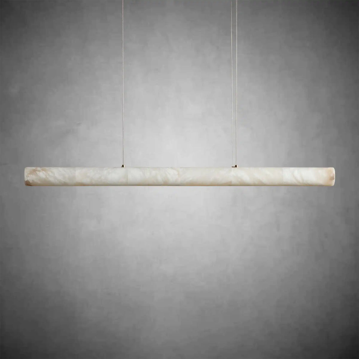 Halima Modern Linear Alabaster LED Chandelier with Brass Accents