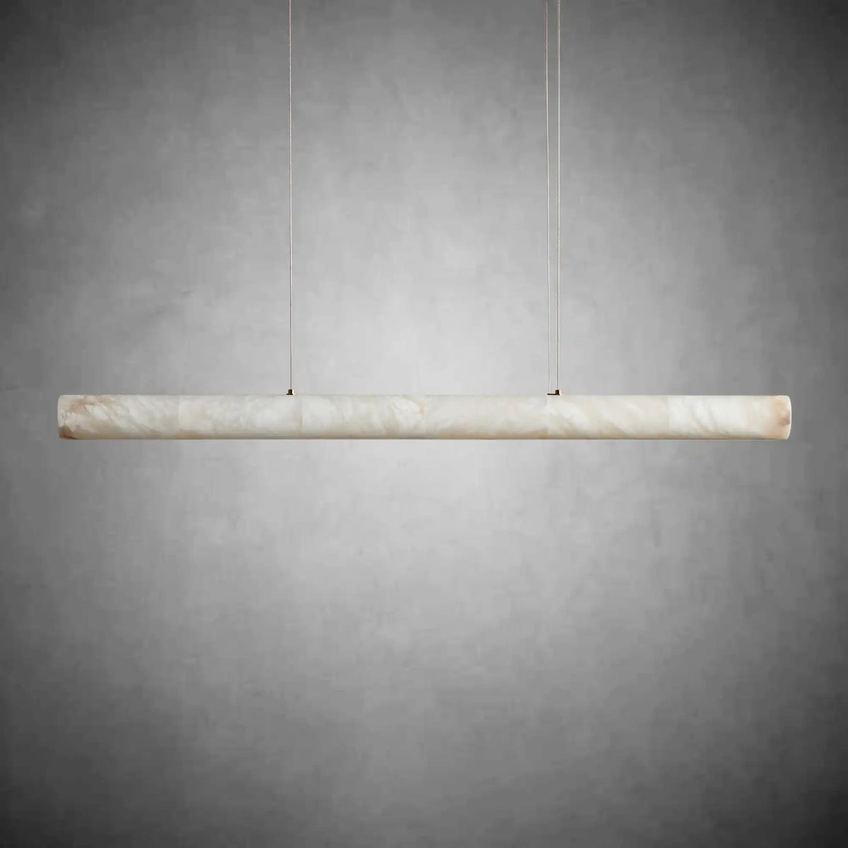 Halima Modern Linear Alabaster LED Chandelier with Brass Accents