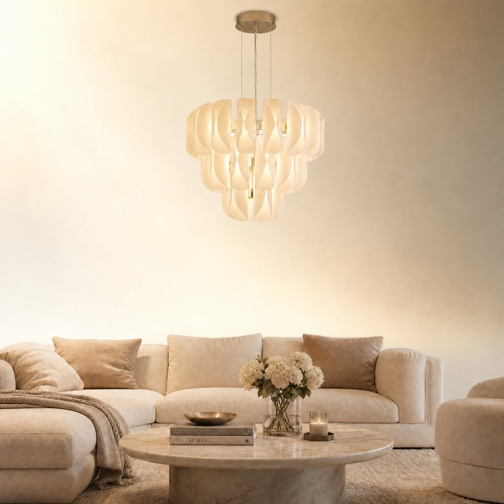 Helena Glamorous Glass Light Pendant 39"