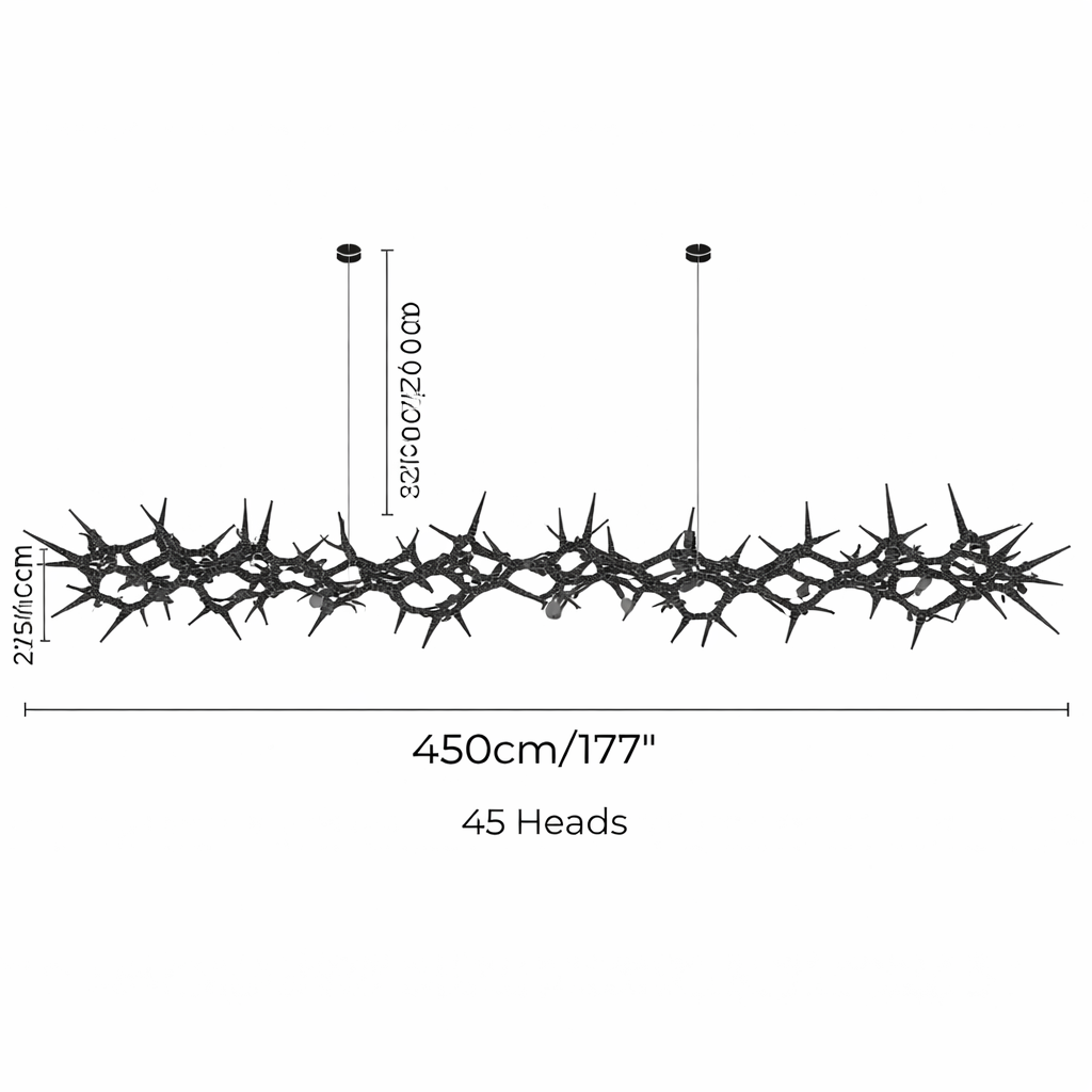 Modern LED Chandelier Adjustable Hanging Light Iron Dimmable 10-45 Bulbs Warm White Cool White
