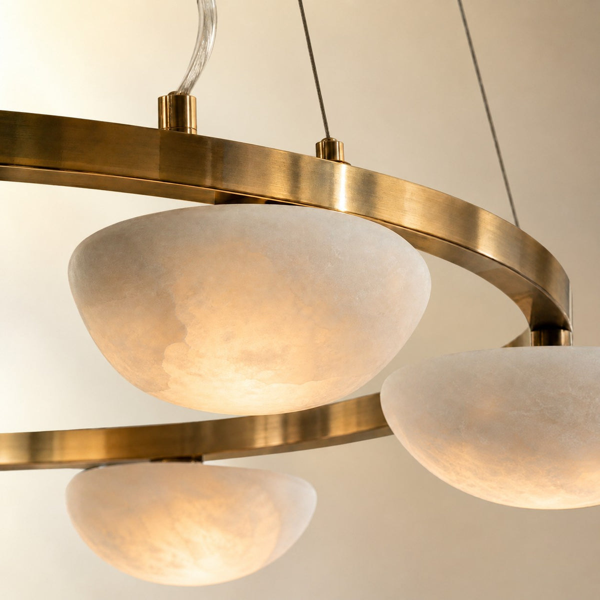 Ilovan Modern Alabaster Ring Chandelier